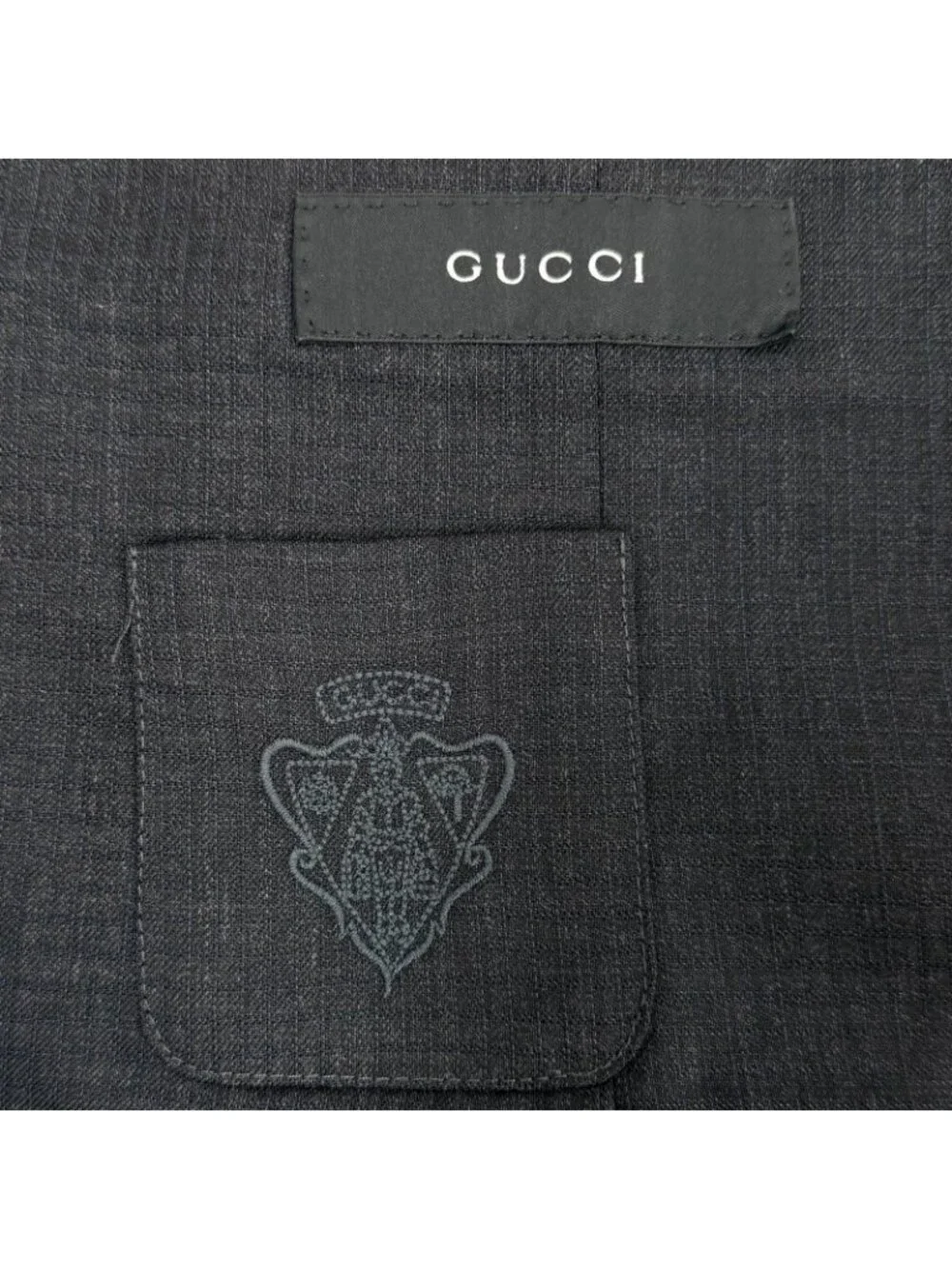 Gucci Wool Logo Button Lining Horsebit All Over Pattern Singles Set Gray 48